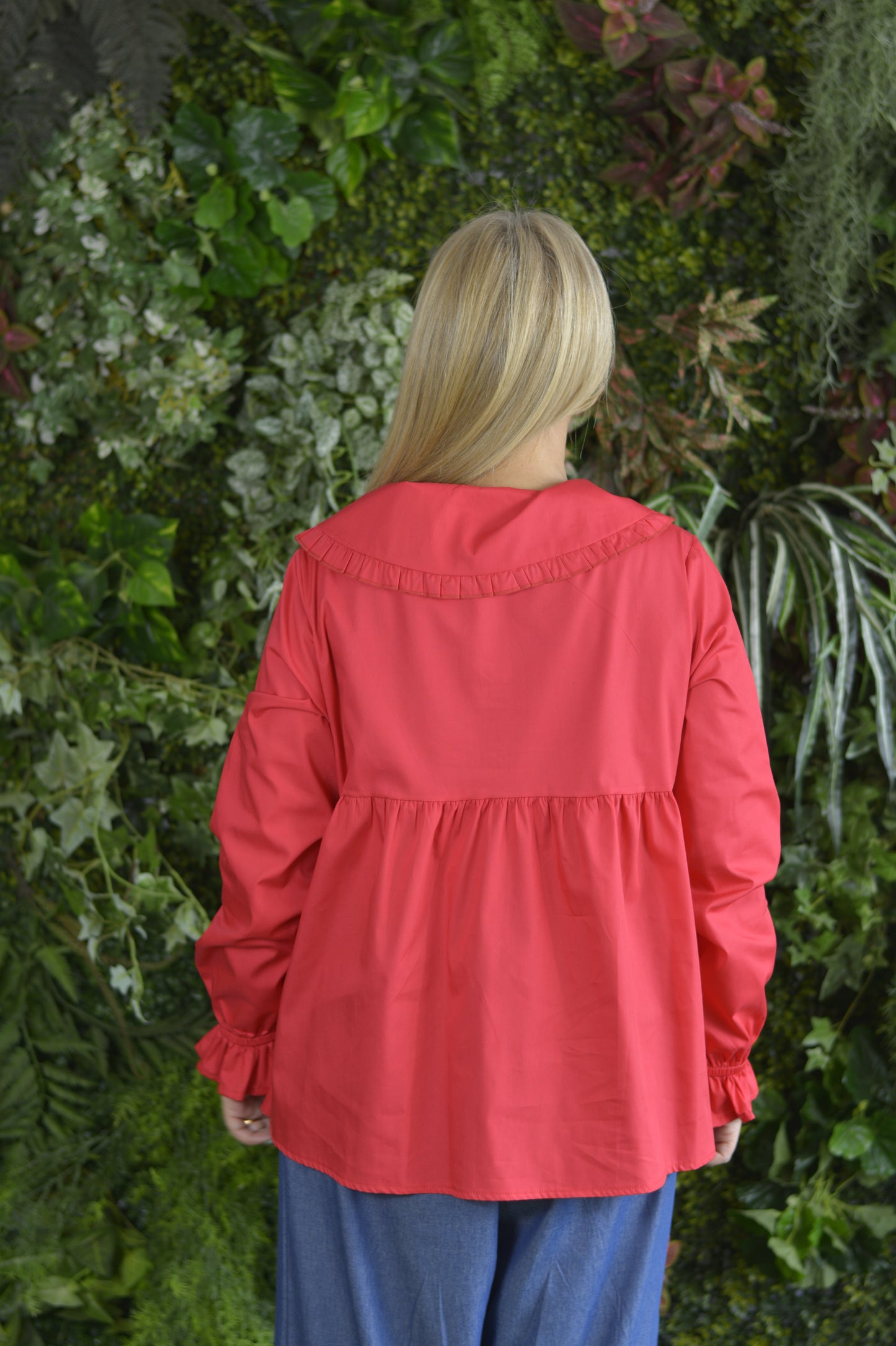 Túnica Vermelha Gola Redonda