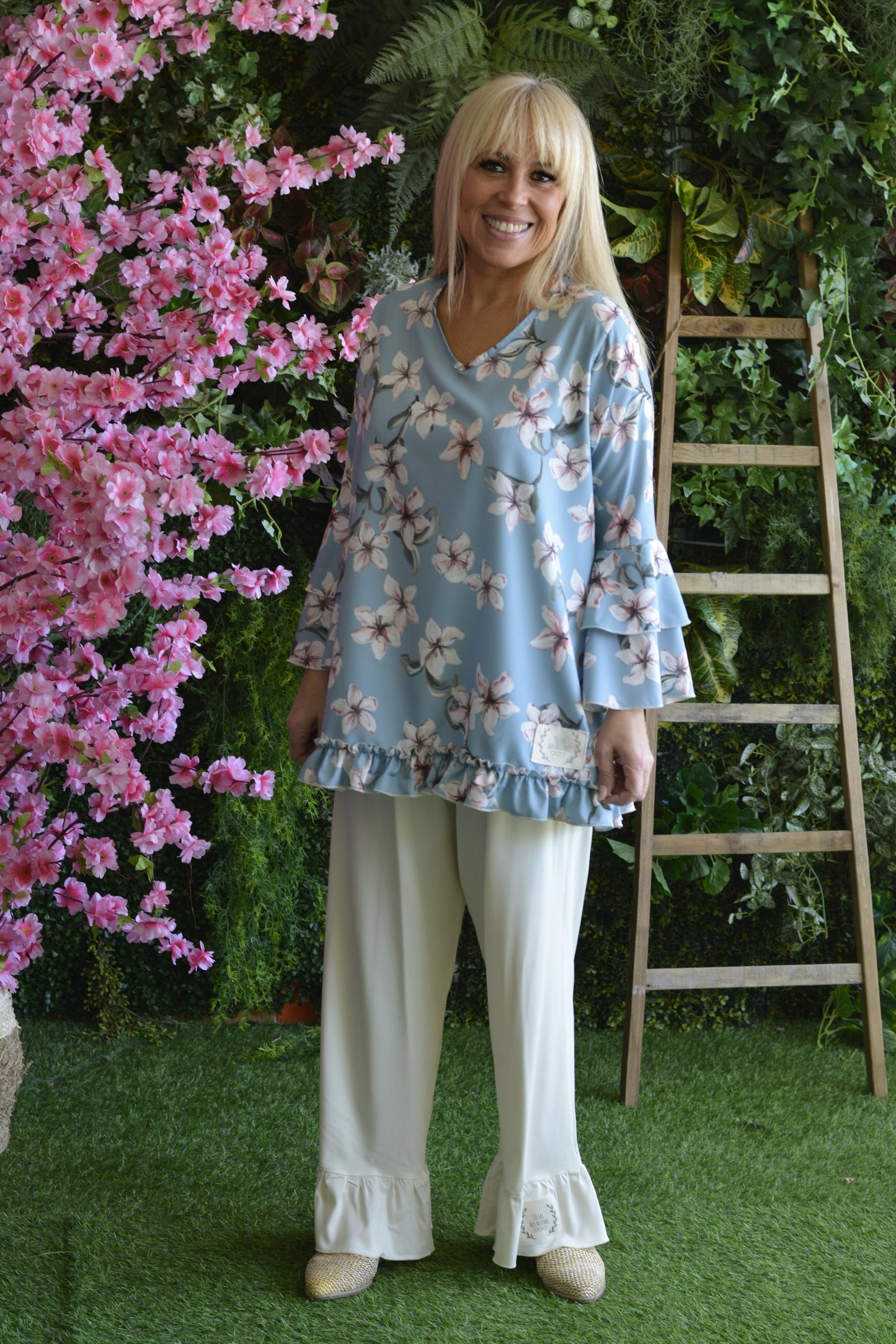 Túnica Azul Flores