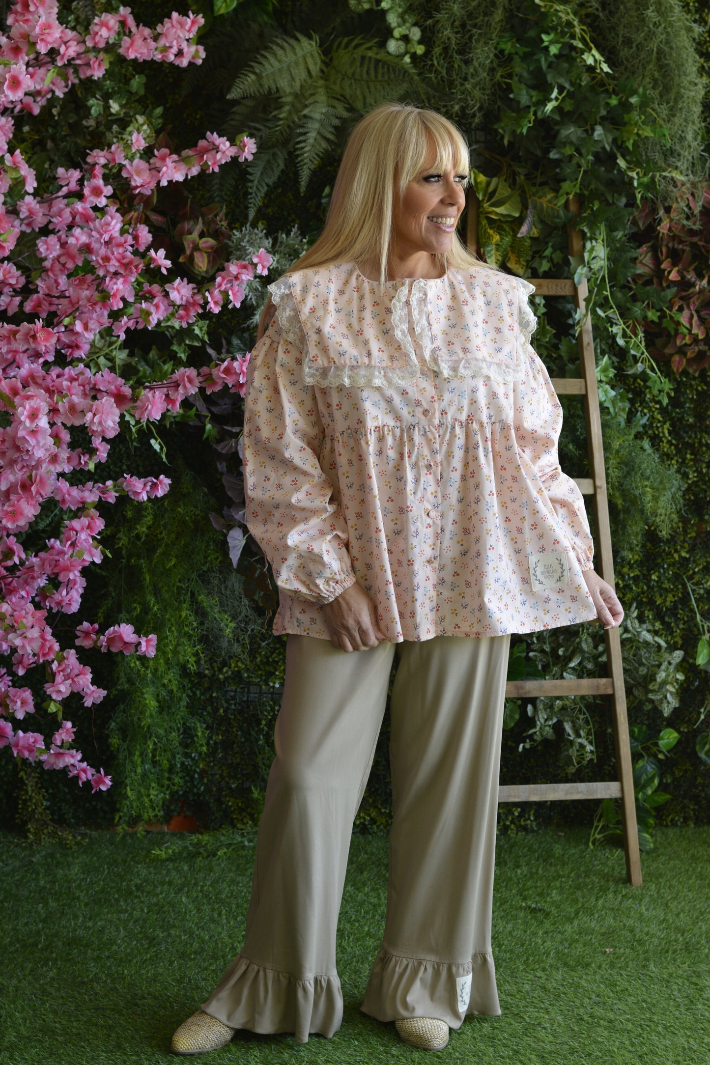 Túnica Salmão Flores