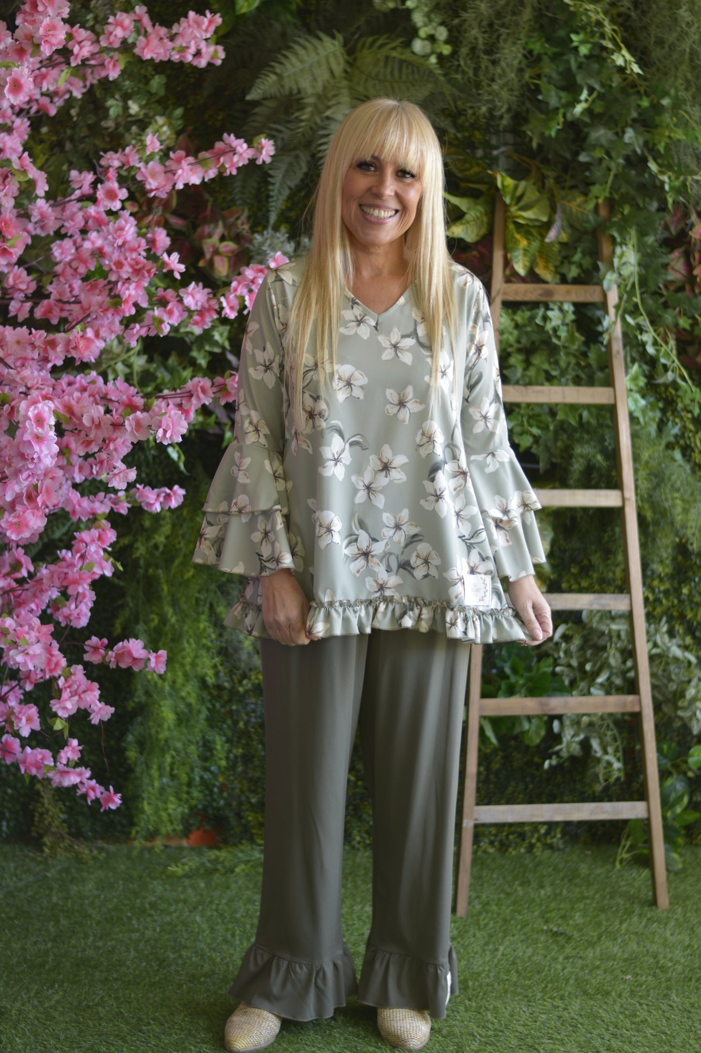 Túnica Verde Flores