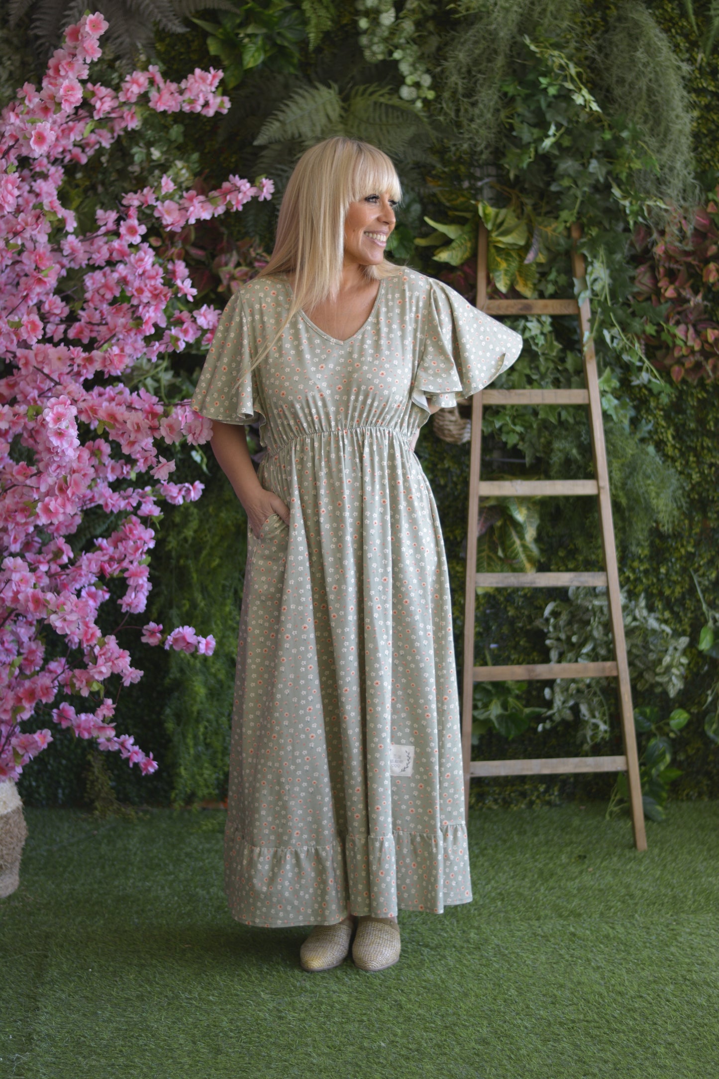 Vestido Verde Flores