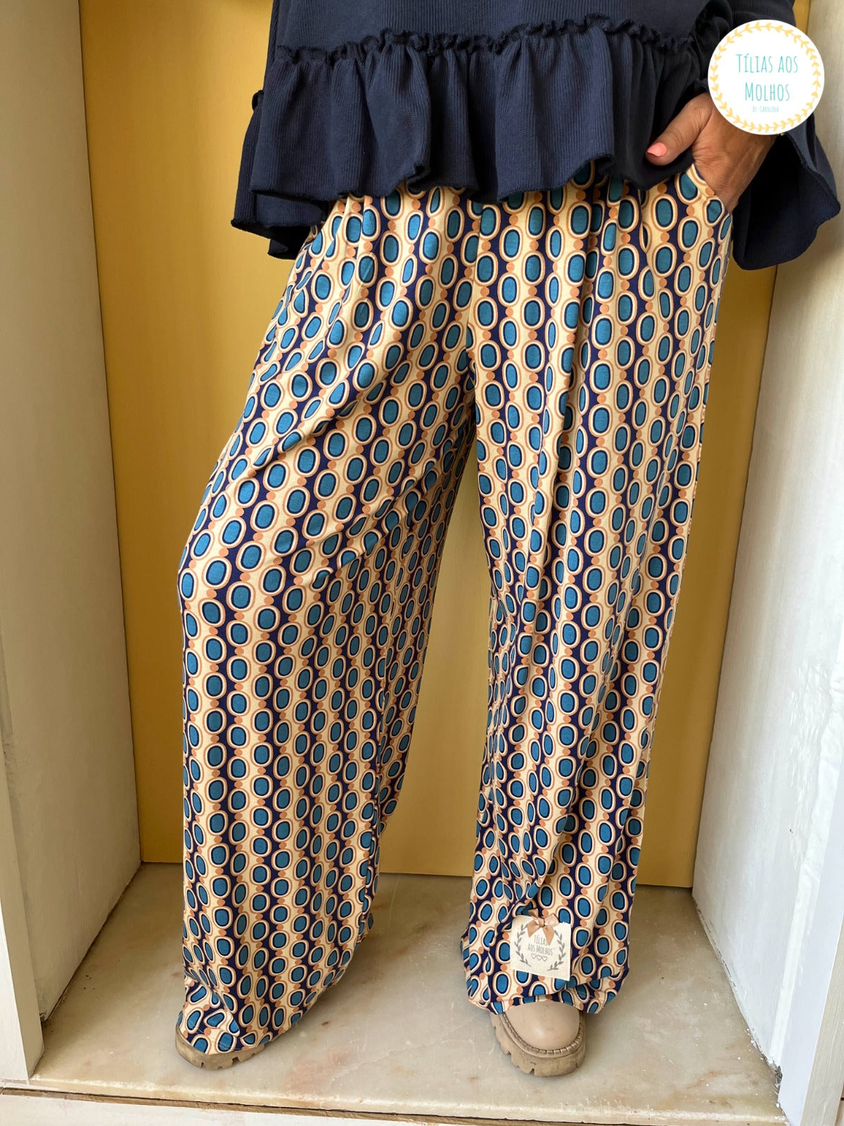 Pantalonas étnicas azul