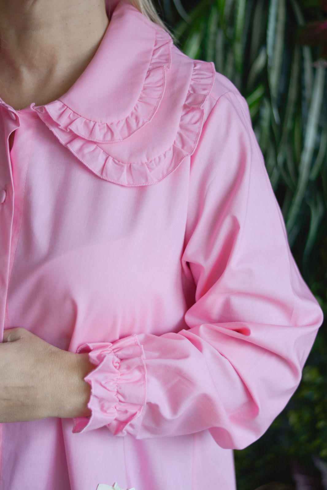 Túnica rosa dupla gola