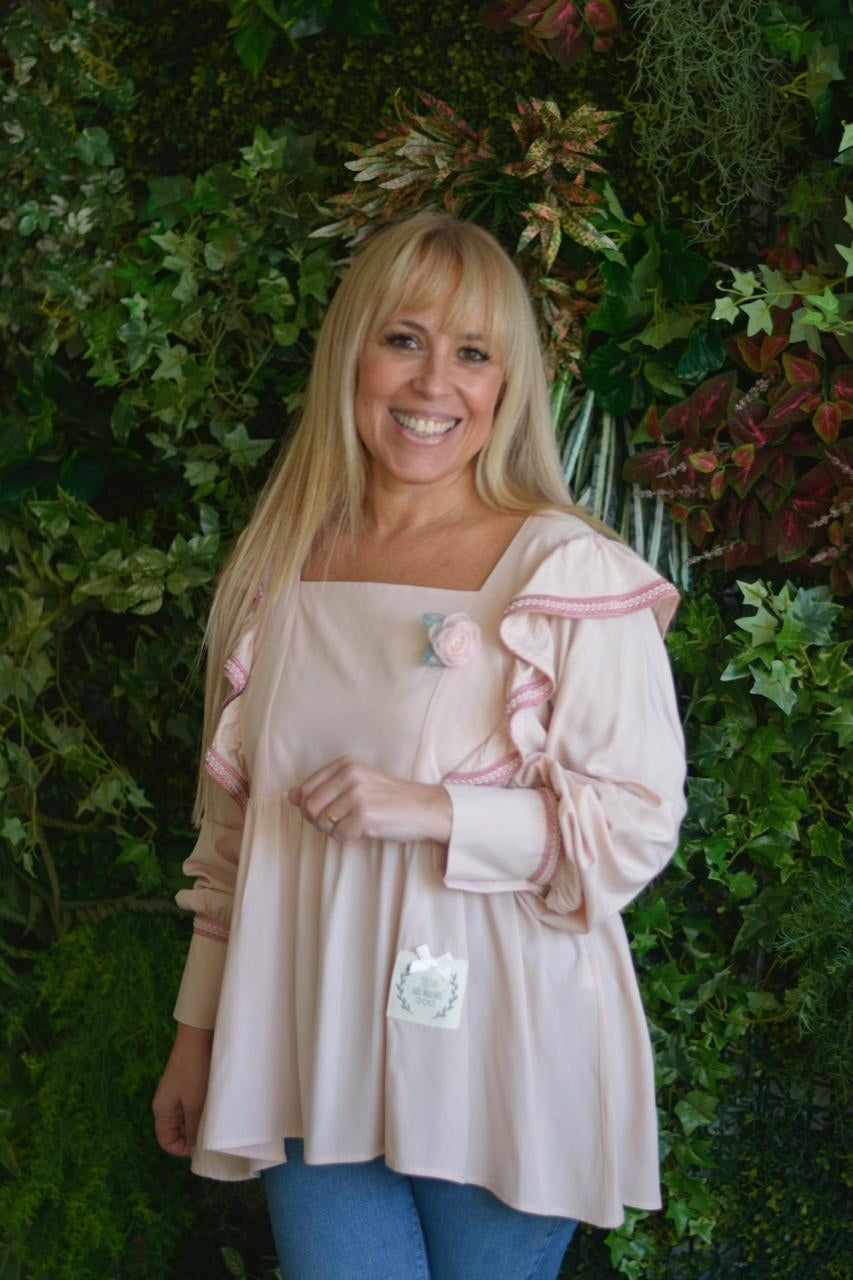 Túnica rosa pastel