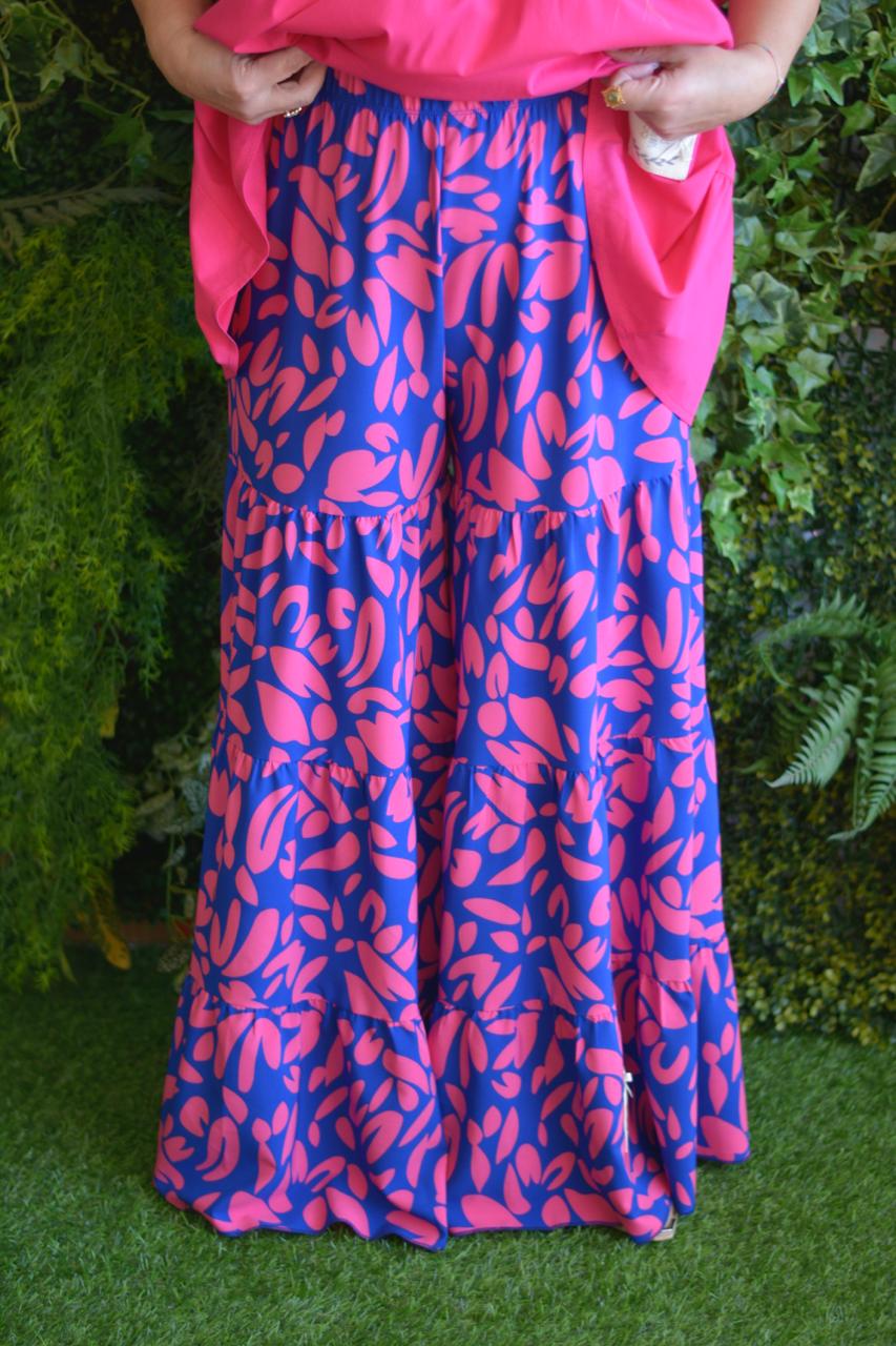 Pantalonas azulão e fuschia