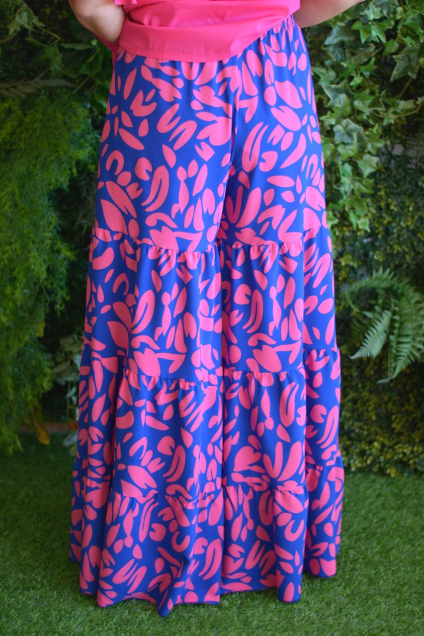 Pantalonas azulão e fuschia