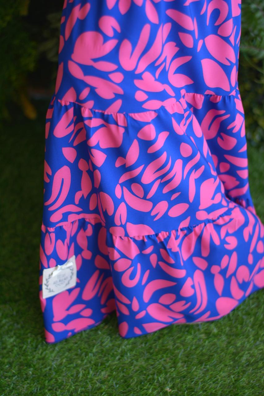 Pantalonas azulão e fuschia