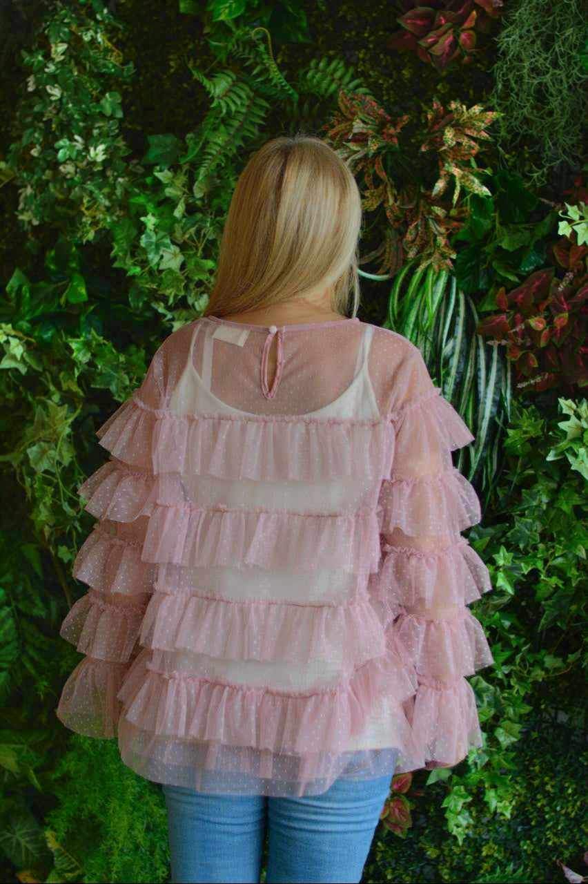 Túnica tule rosa