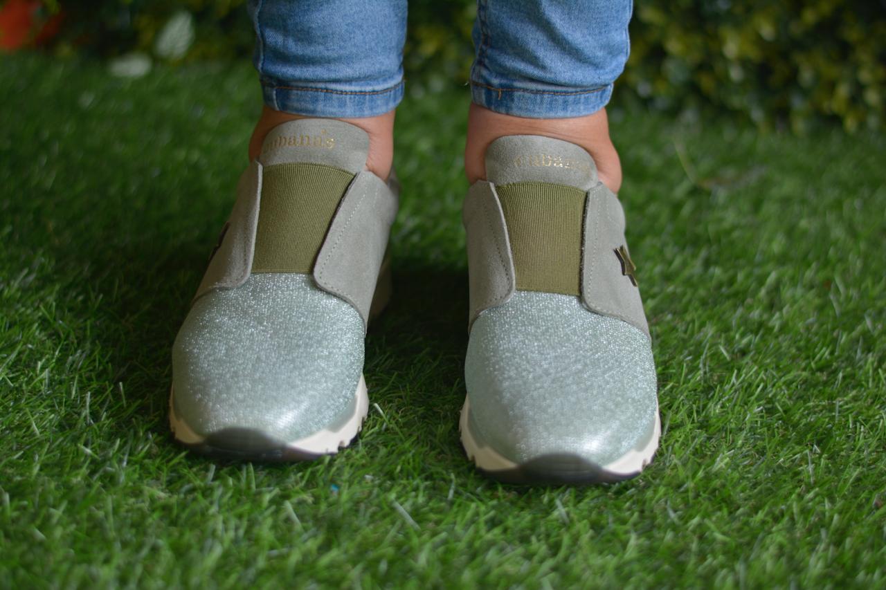 Tênis Cubanas Verdes com Brilhantes