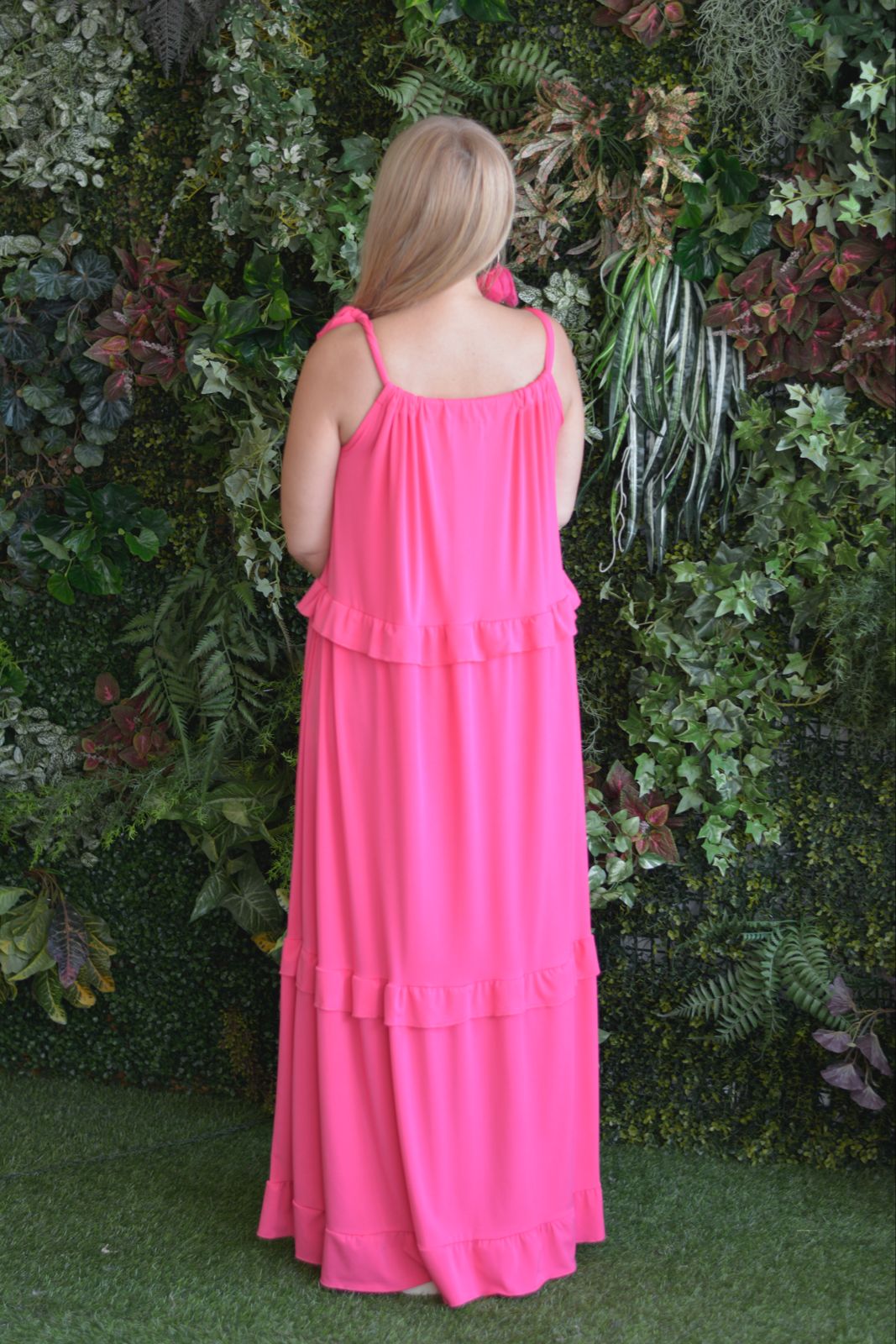 Vestido fuschia laço