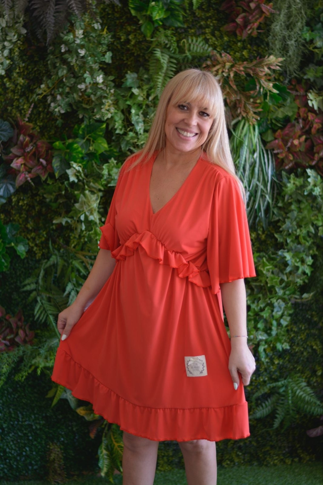 Vestido curto laranja