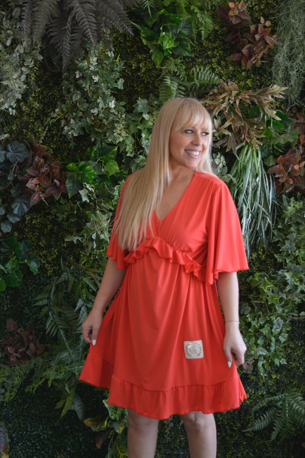 Vestido curto laranja