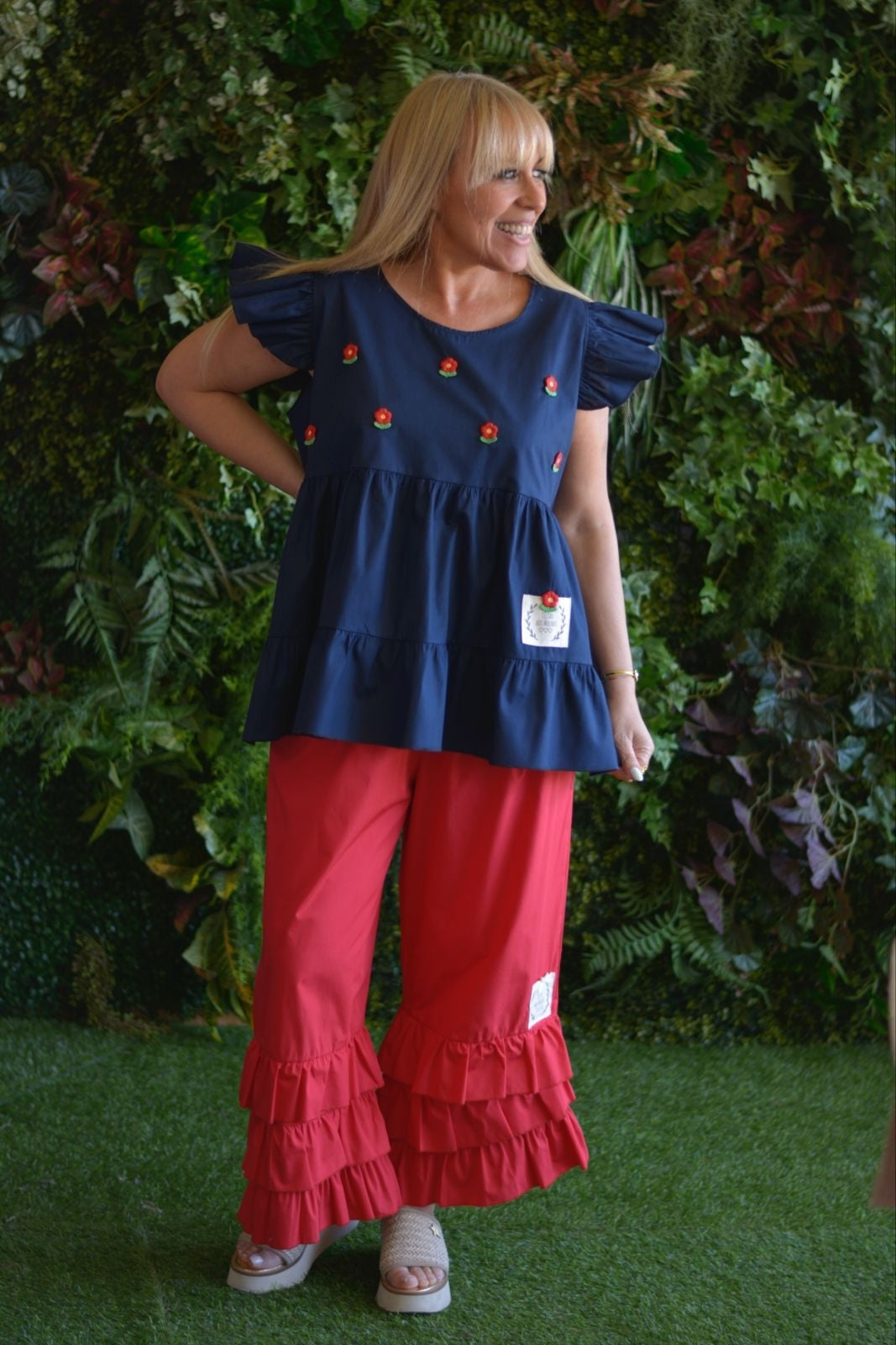 Túnica marinho flores