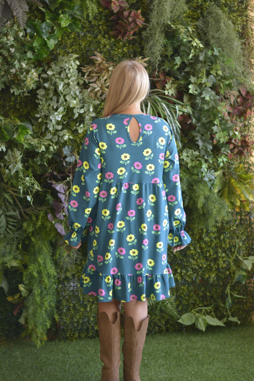 Vestido Verde Flores