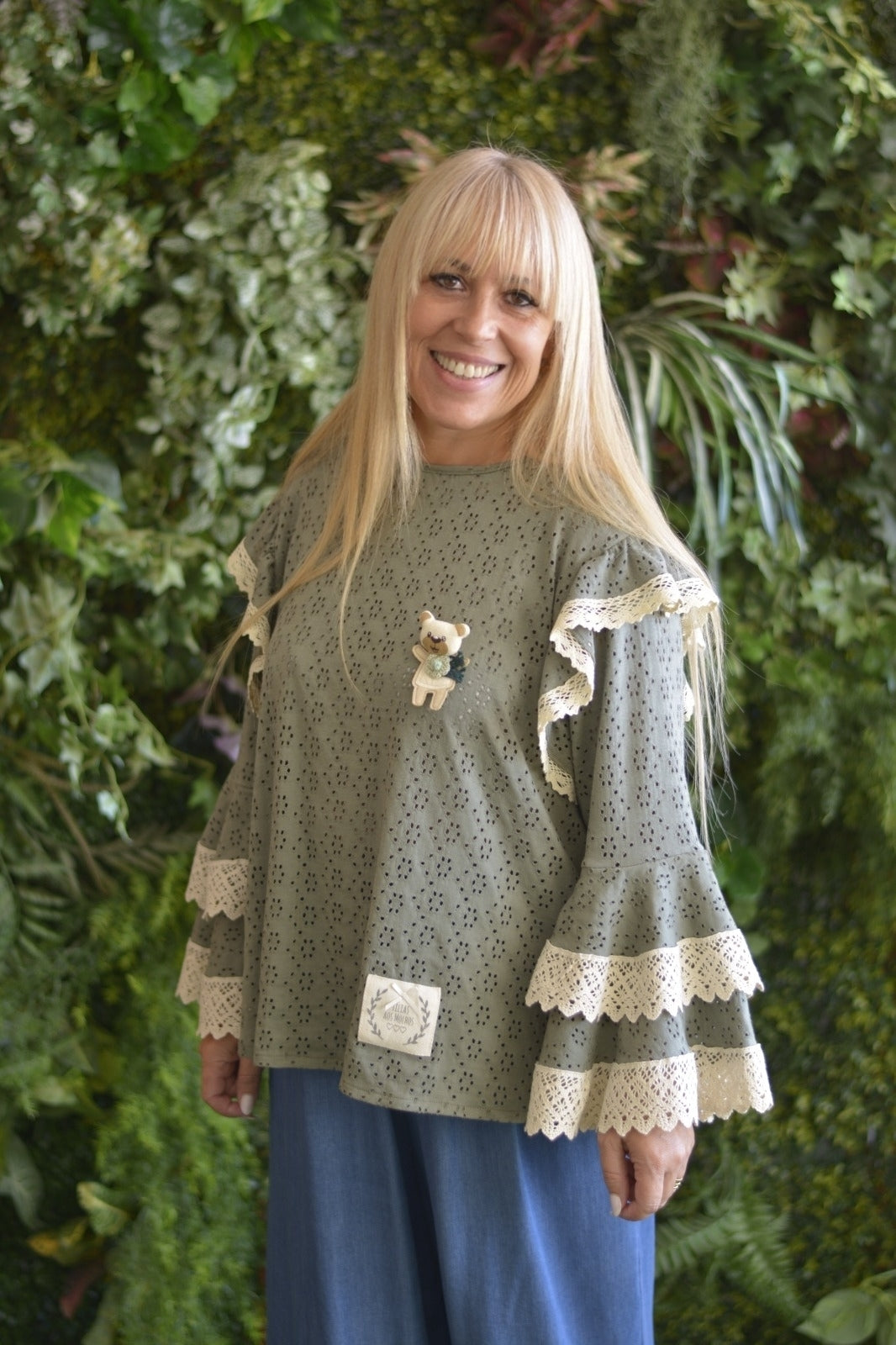 Túnica Caqui com Crochet