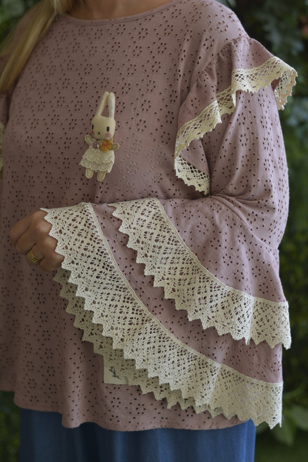 Túnica Rosa com Crochet