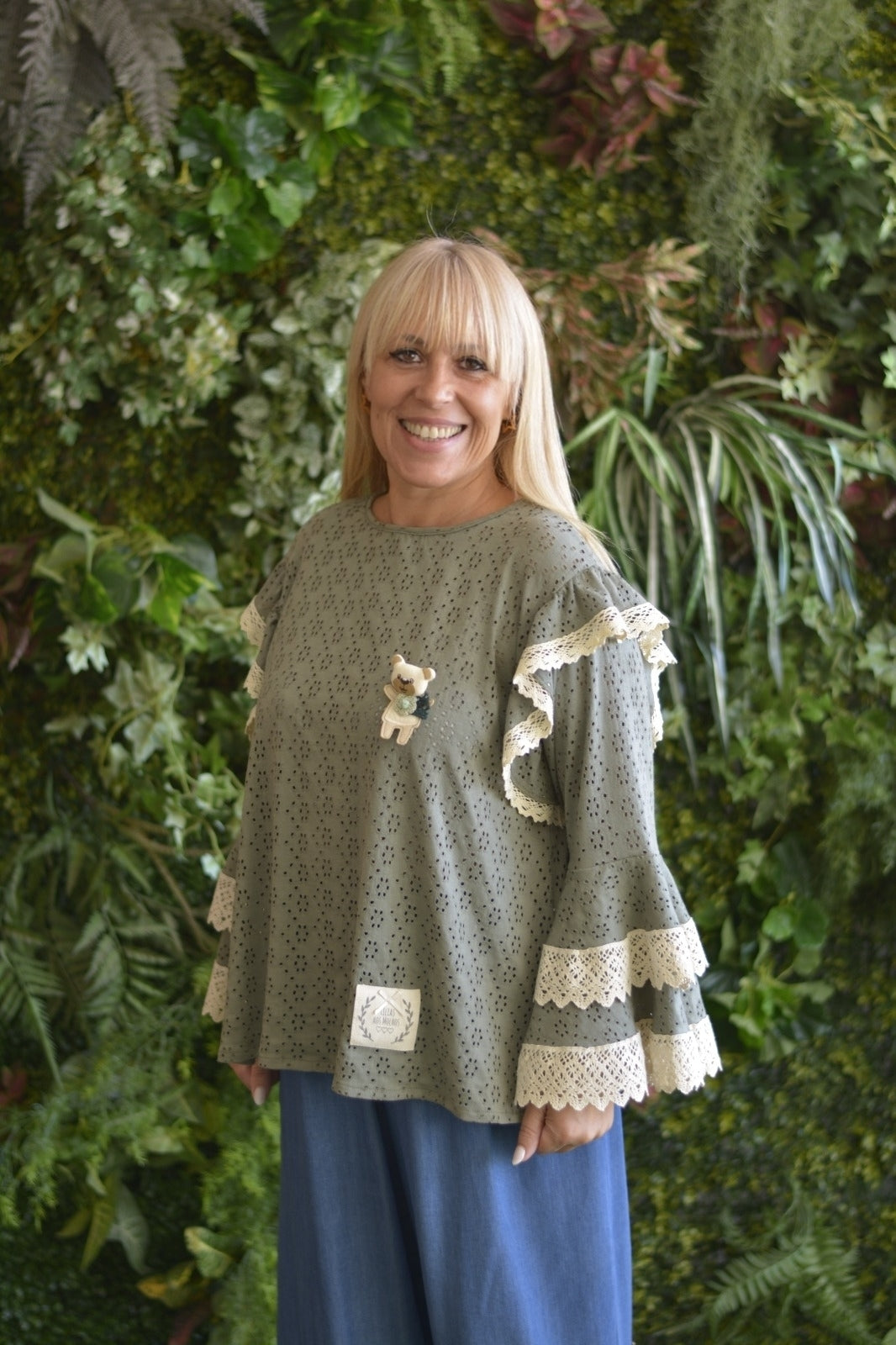 Túnica Caqui com Crochet
