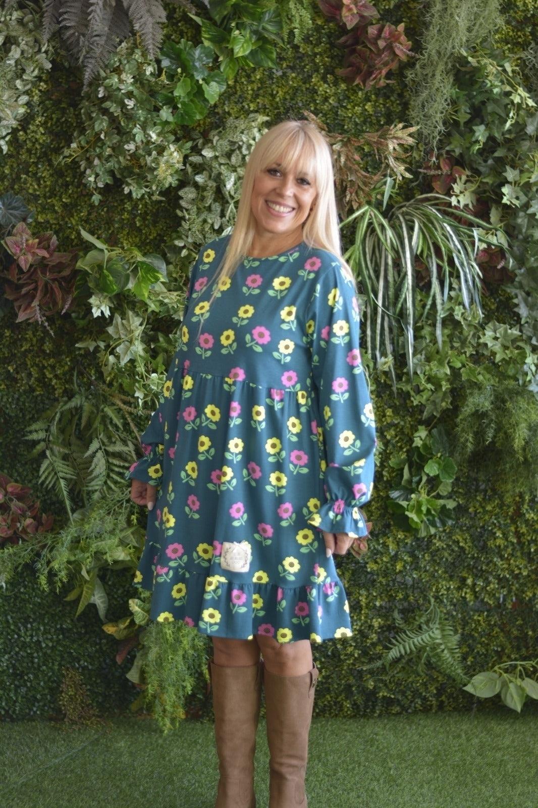 Vestido Verde Flores