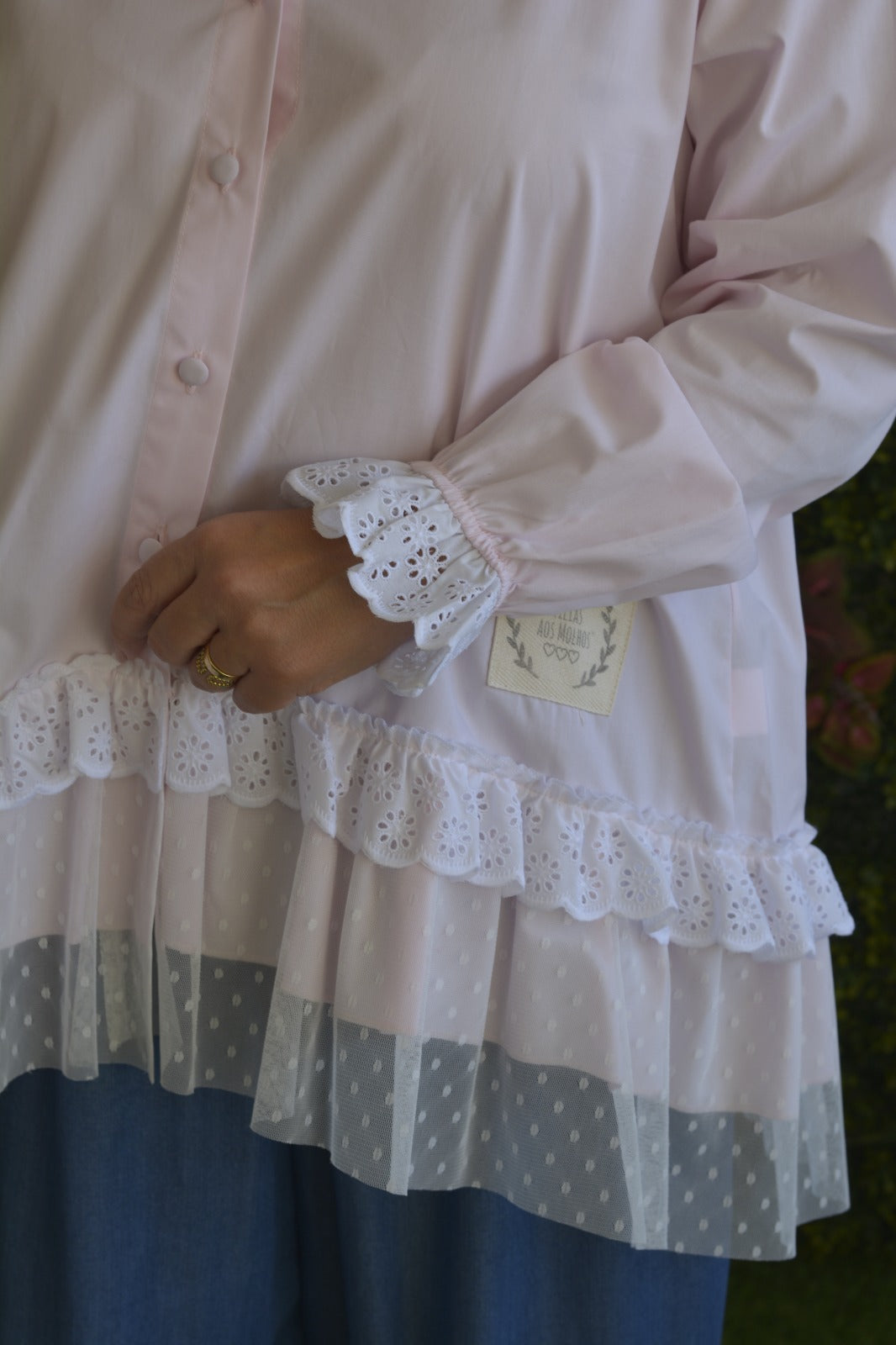 Túnica Rosa Bebé com Tule