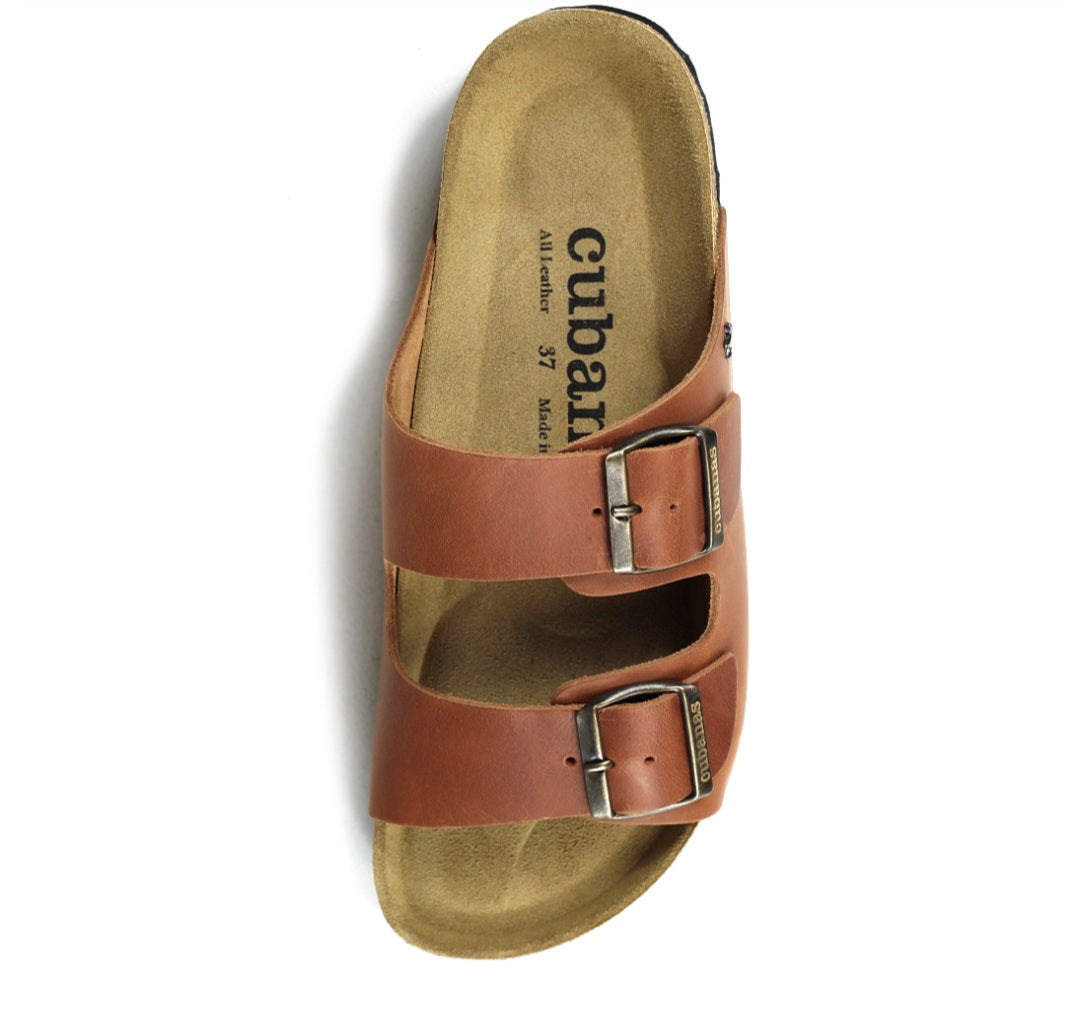 Sandálias Cubanas em Pele Camel