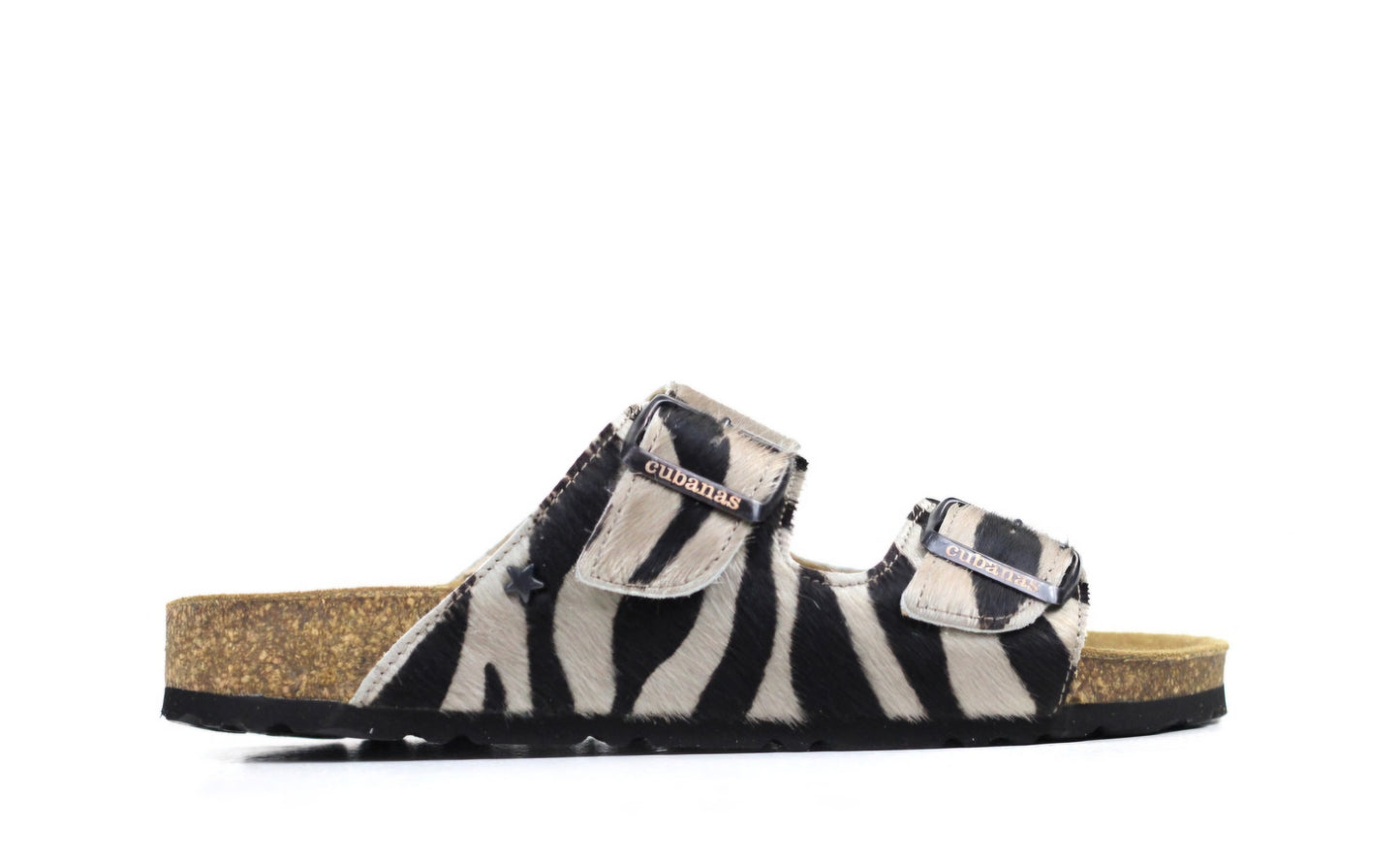 Sandálias Cubanas em animal print com duas tiras