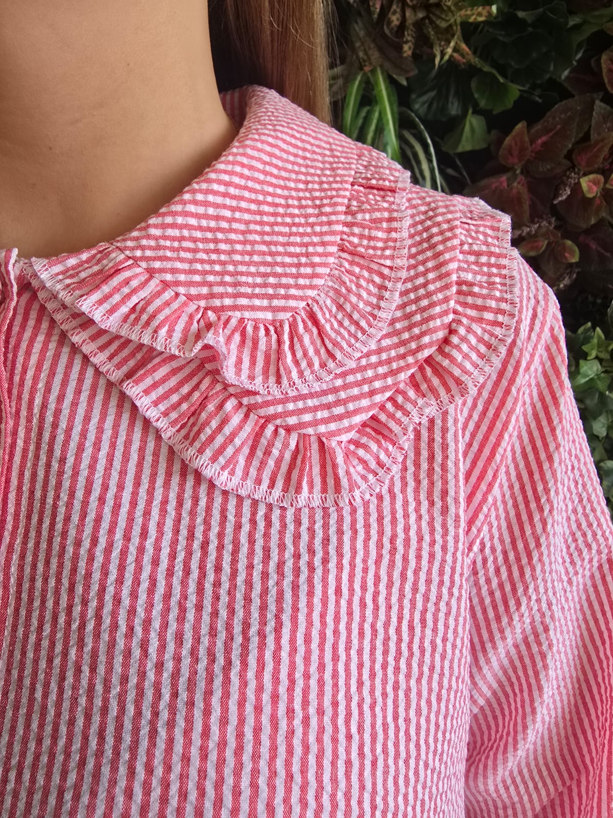 Túnica Riscas Vermelha Dupla Gola