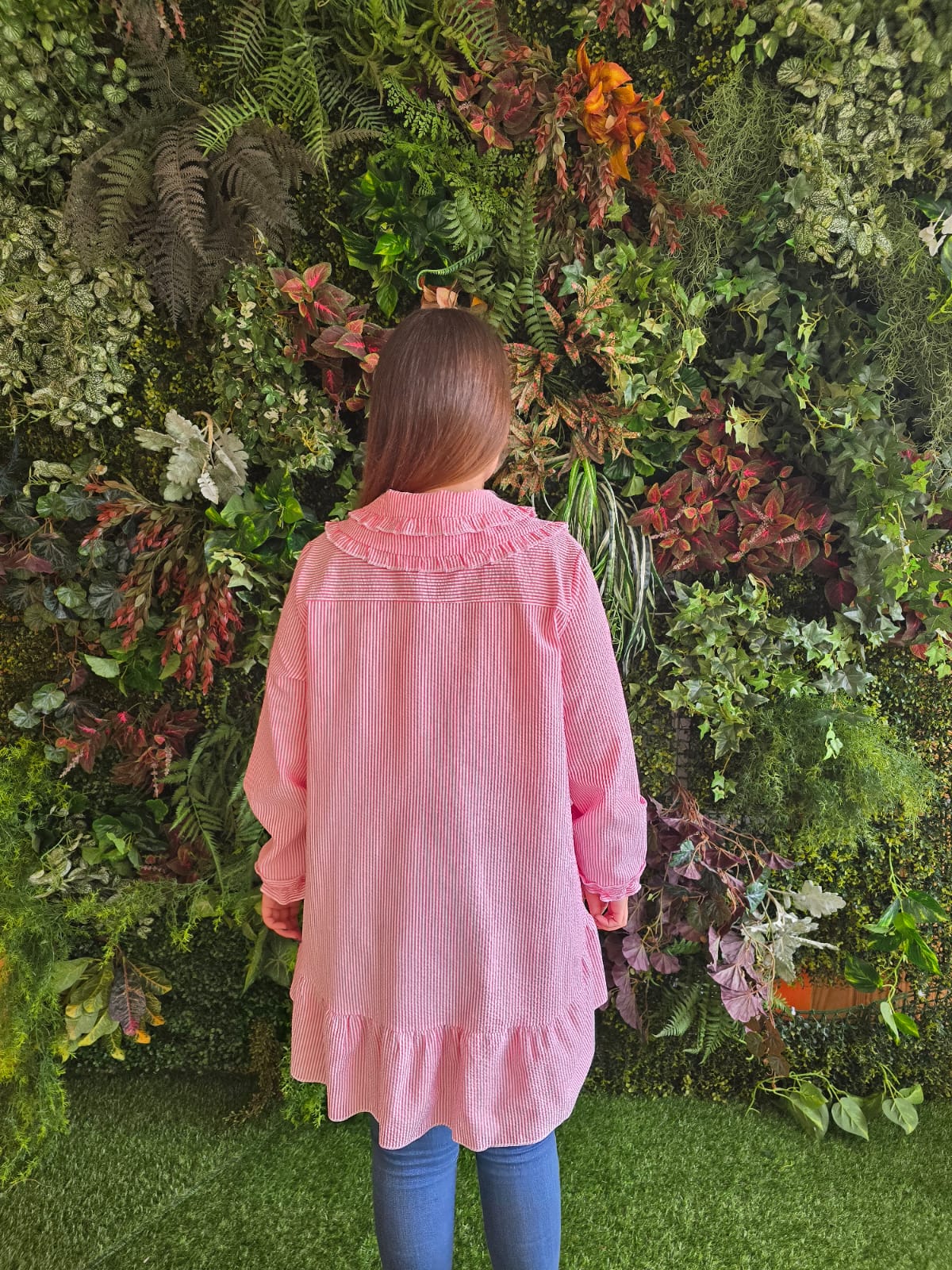 Túnica Riscas Vermelha Dupla Gola