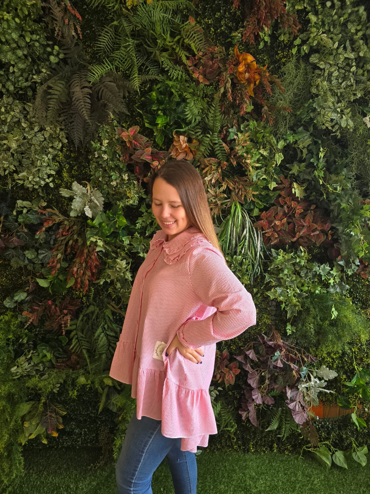 Túnica Riscas Vermelha Dupla Gola