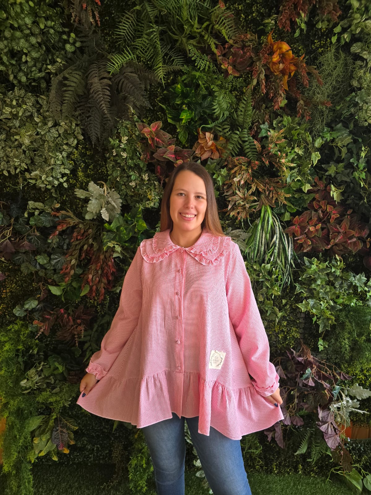 Túnica Riscas Vermelha Dupla Gola