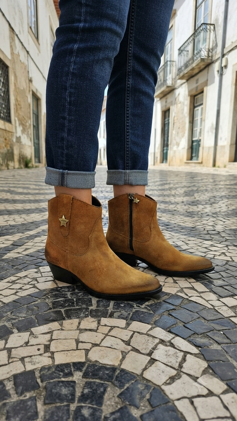 Botas Cubanas em Camurça Camel
