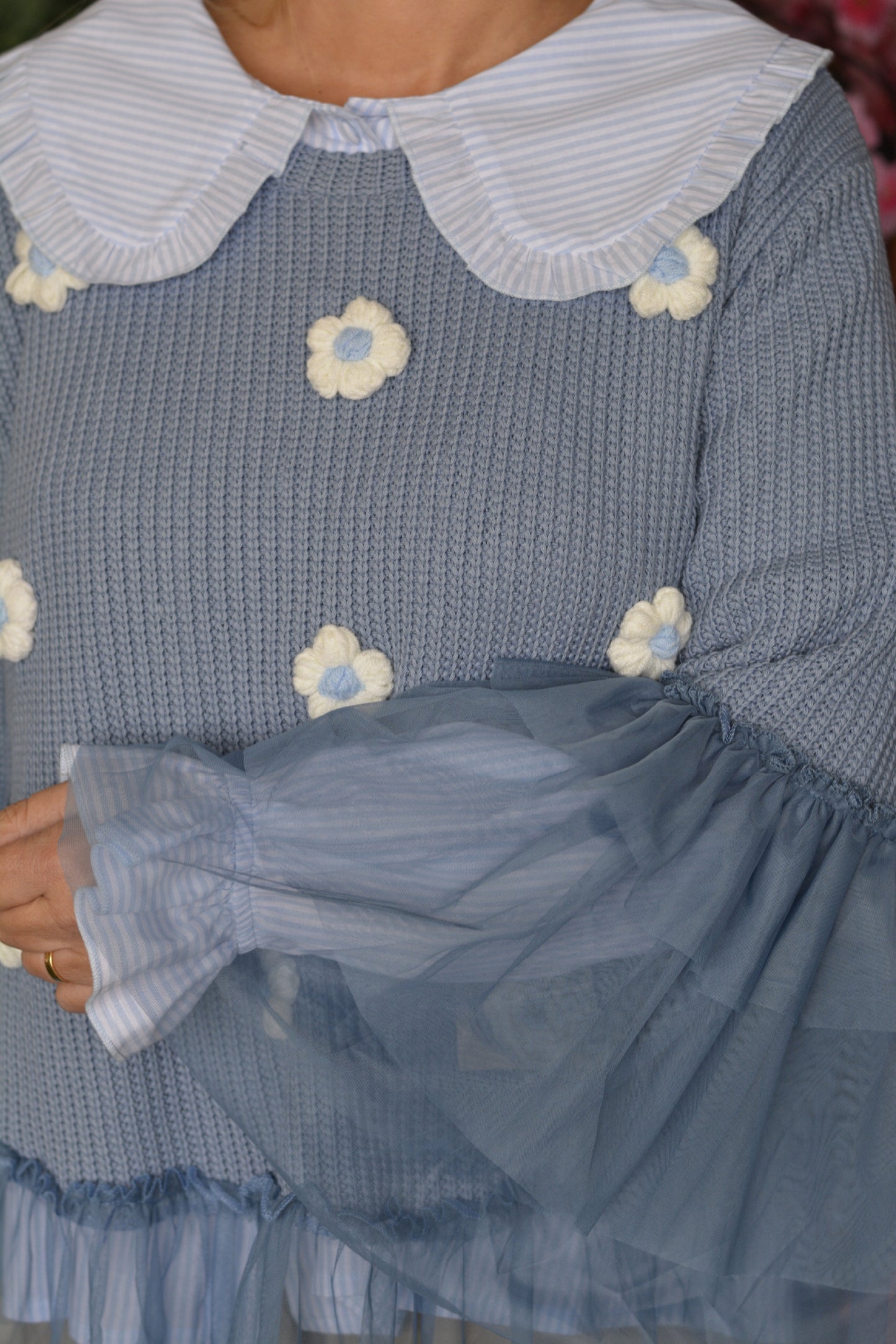 Camisola Azul com Tule