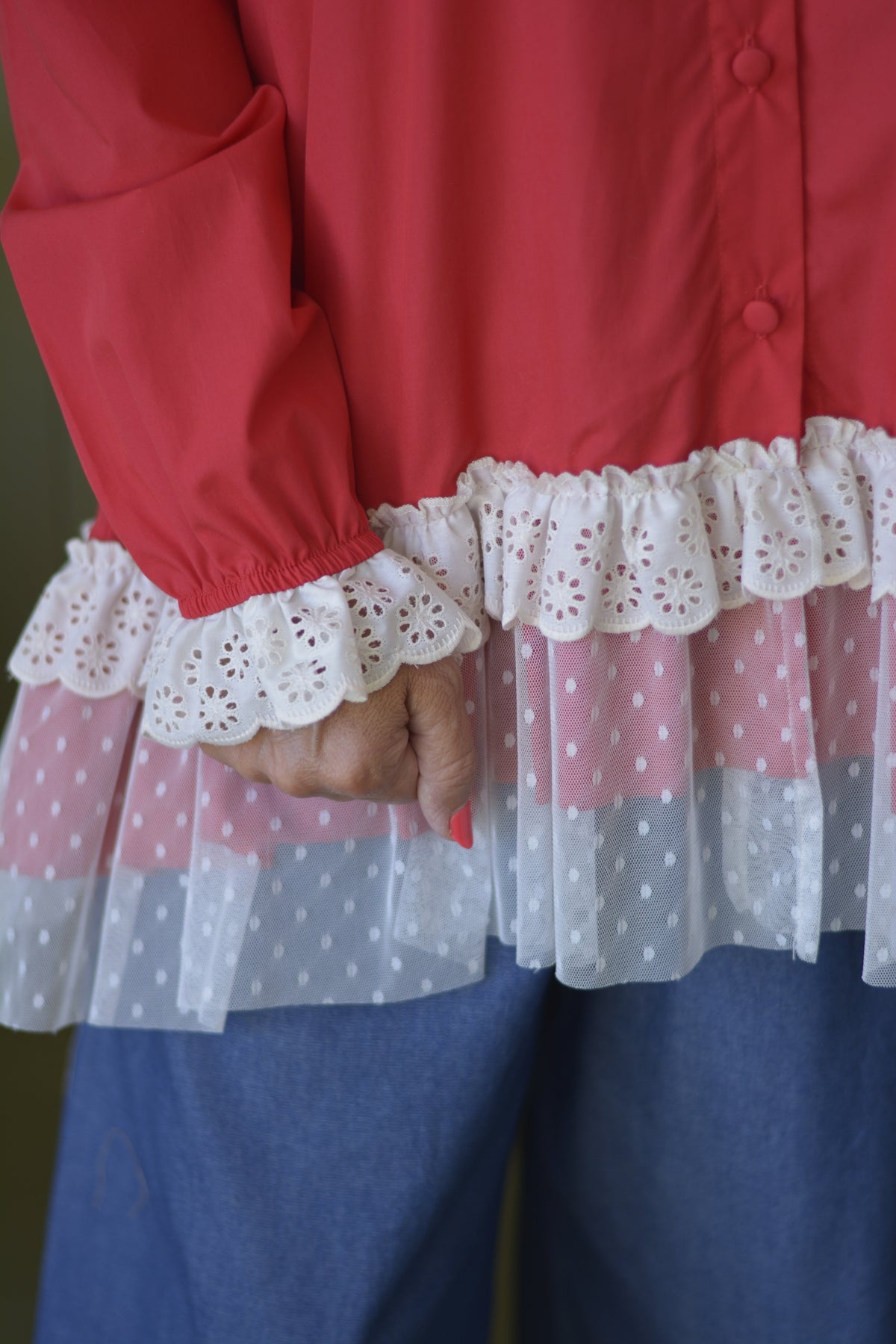 Túnica Vermelha com Tule