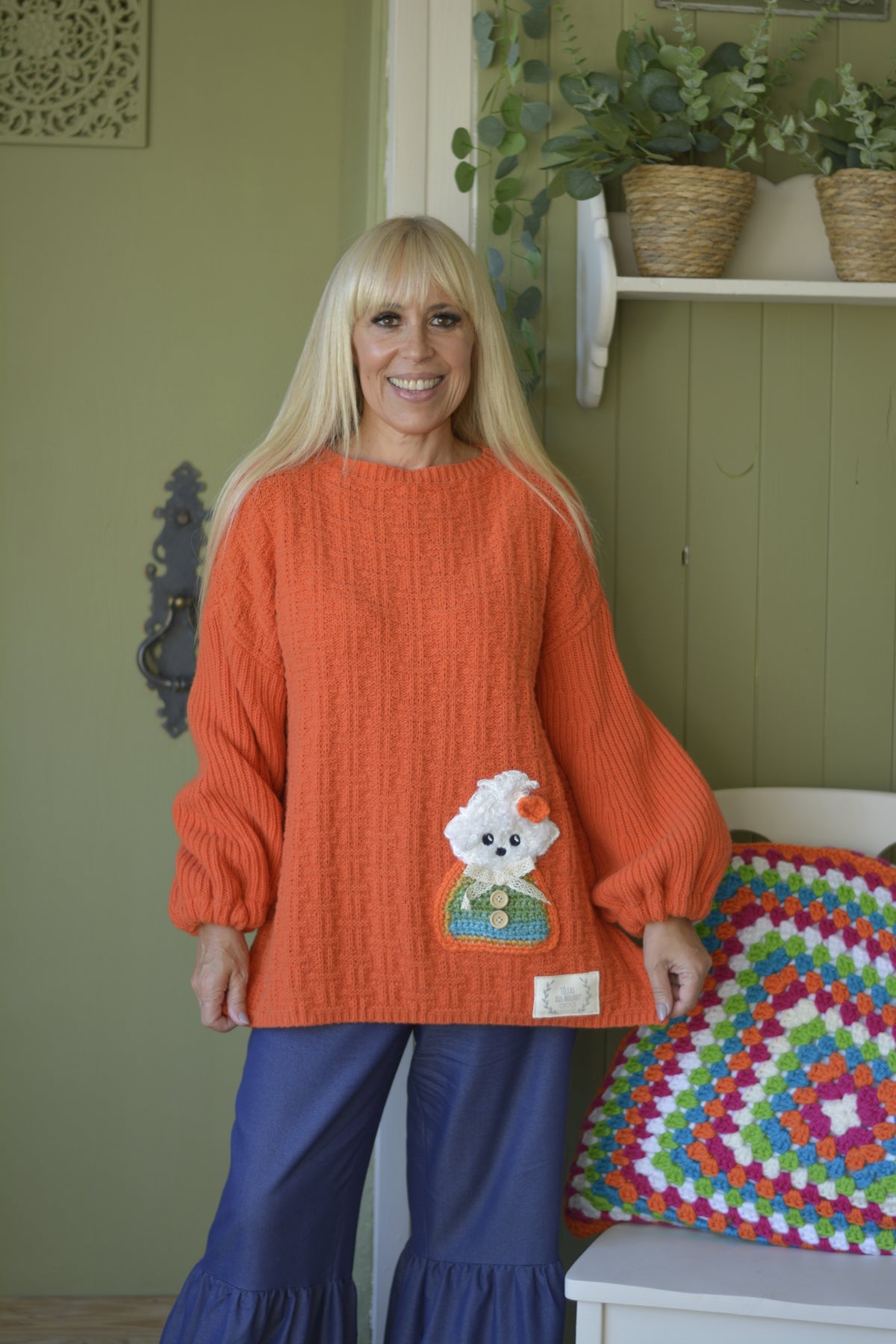 Camisola Lambezul Laranja Cão