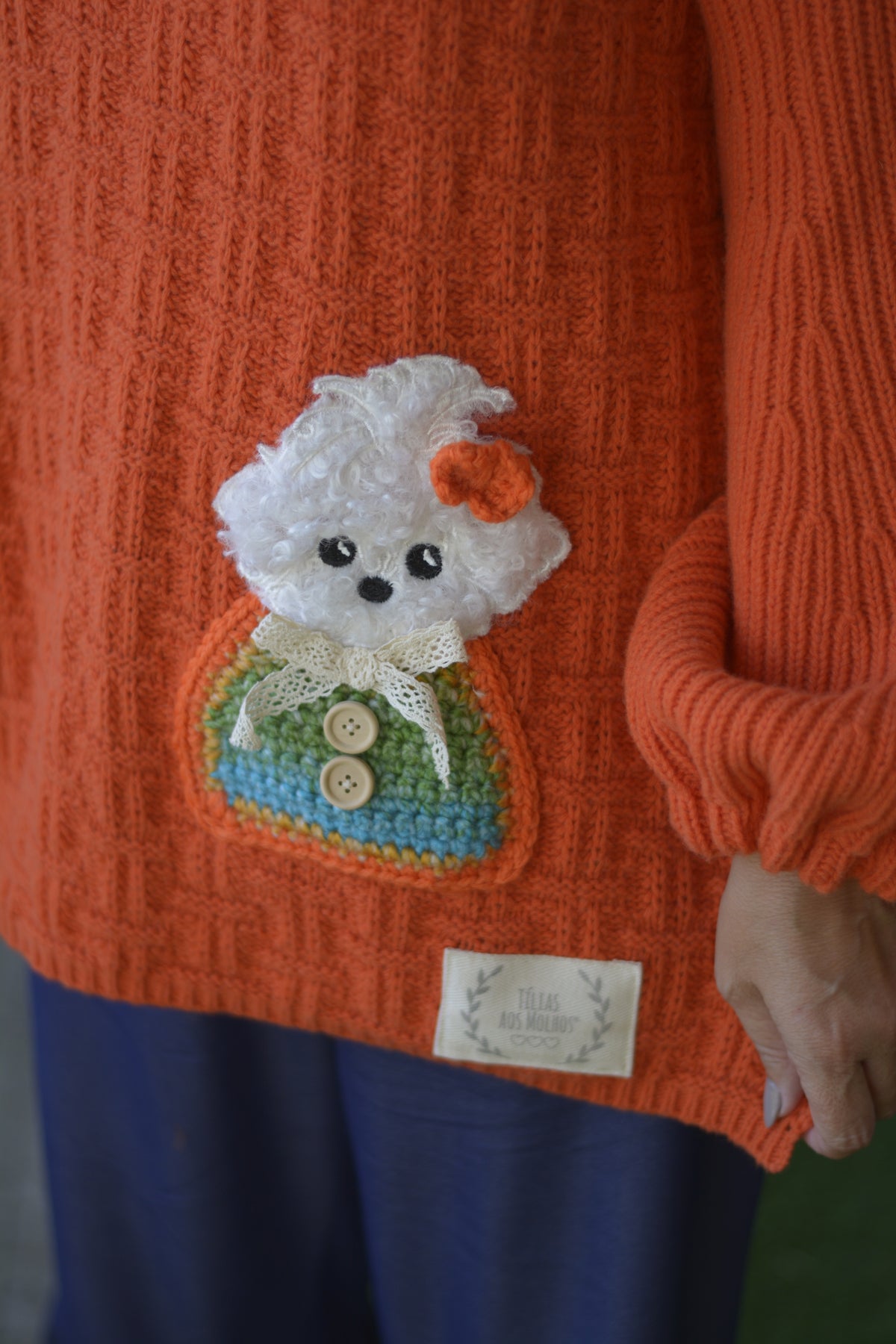 Camisola Lambezul Laranja Cão