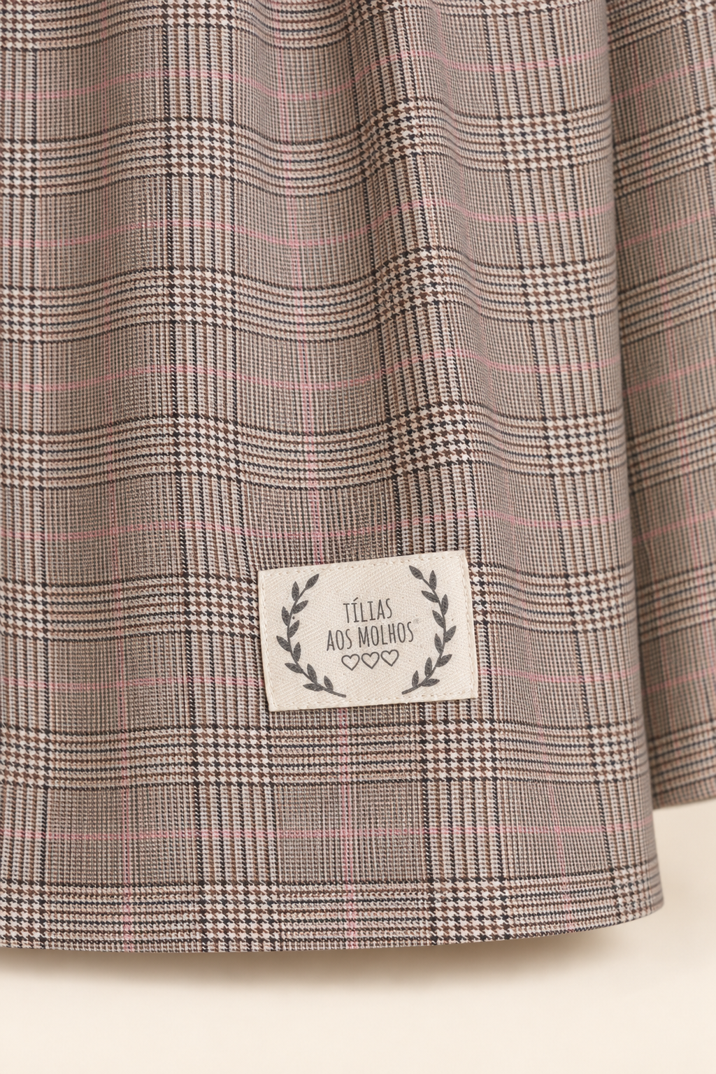 Pantalonas Quadrados Tartan Creme