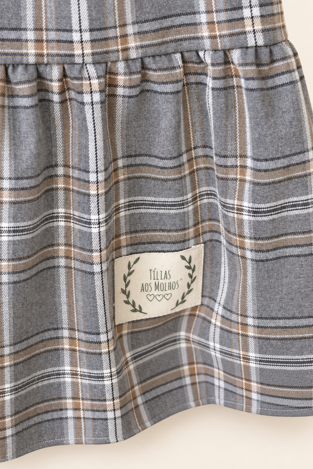 Pantalonas Quadrados Tartan Cinza