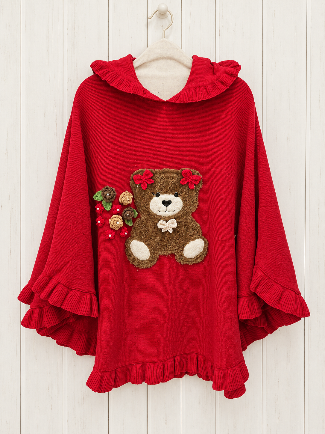 Poncho Lambezul Vermelho Ursa