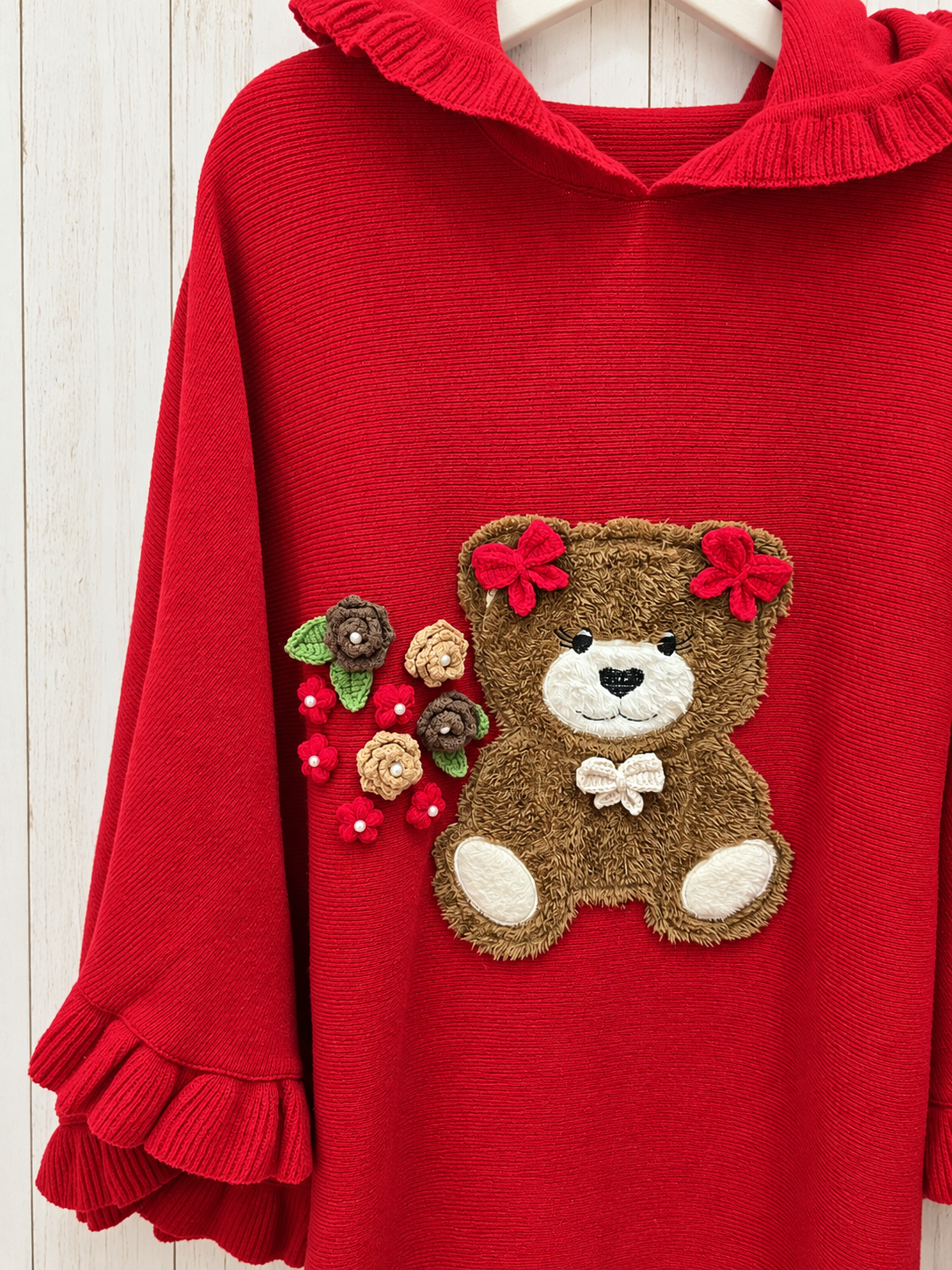 Poncho Lambezul Vermelho Ursa