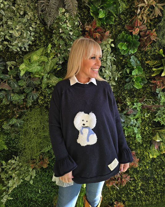 Camisola Lambezul Azul Marinho Cão