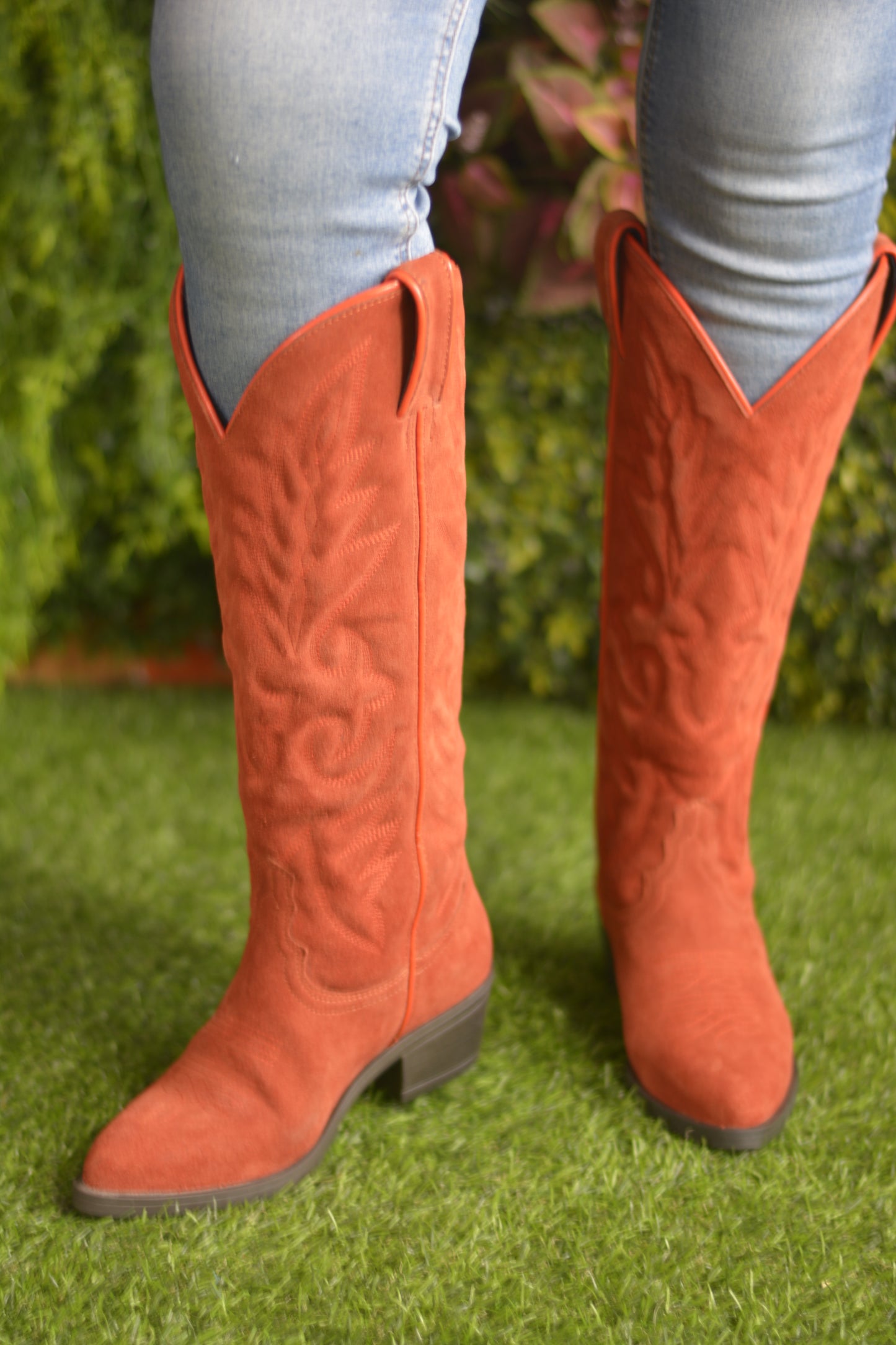 Botas Cubanas em Camurça Vermelha