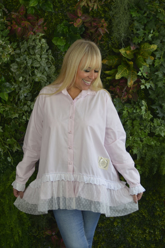 Túnica Rosa Bebé com Tule