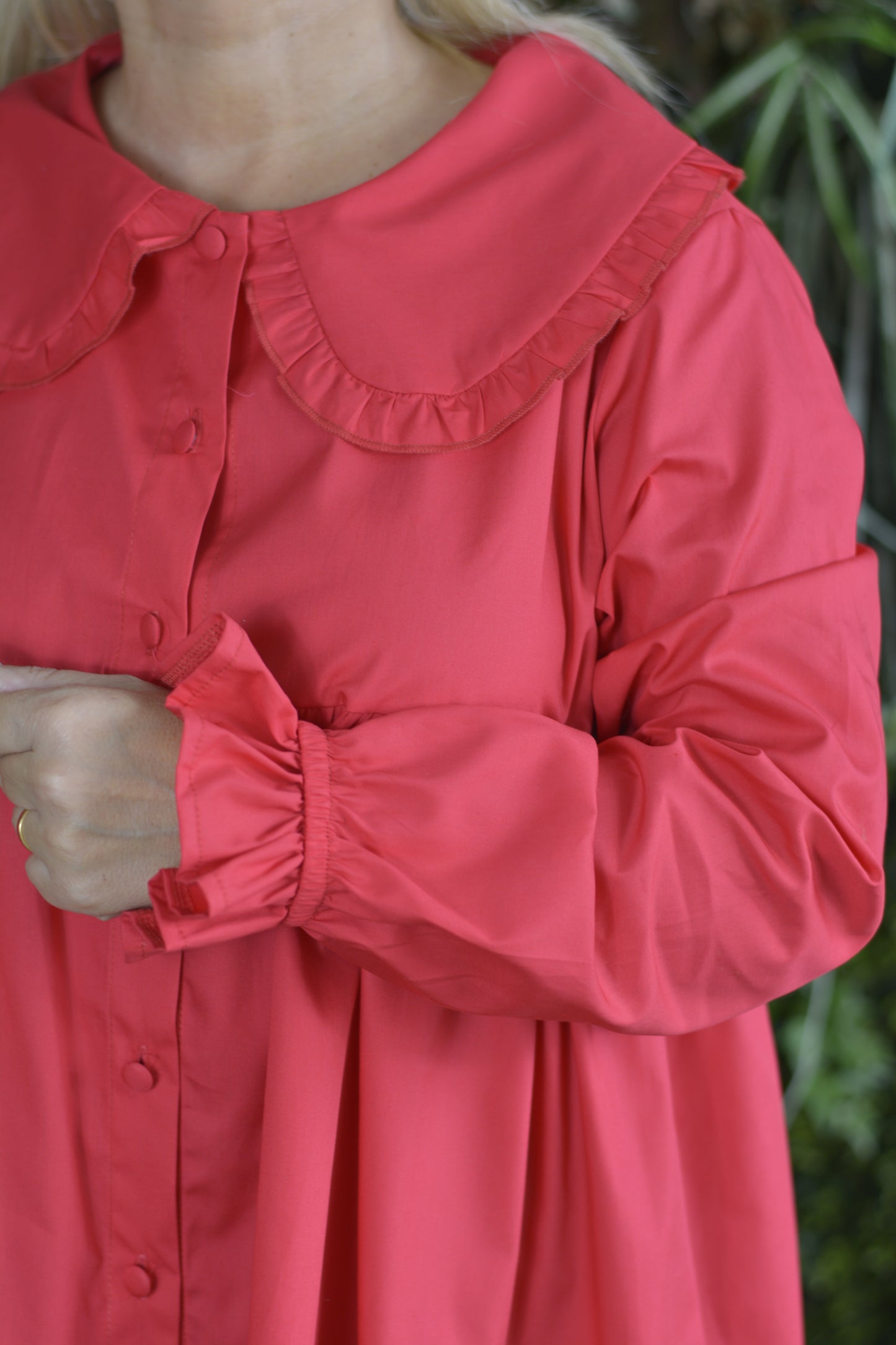 Túnica Vermelha Gola Redonda