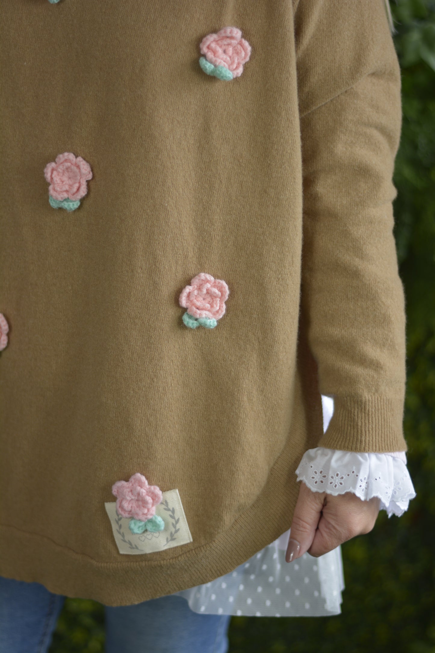 Camisola Lambezul Creme Flores