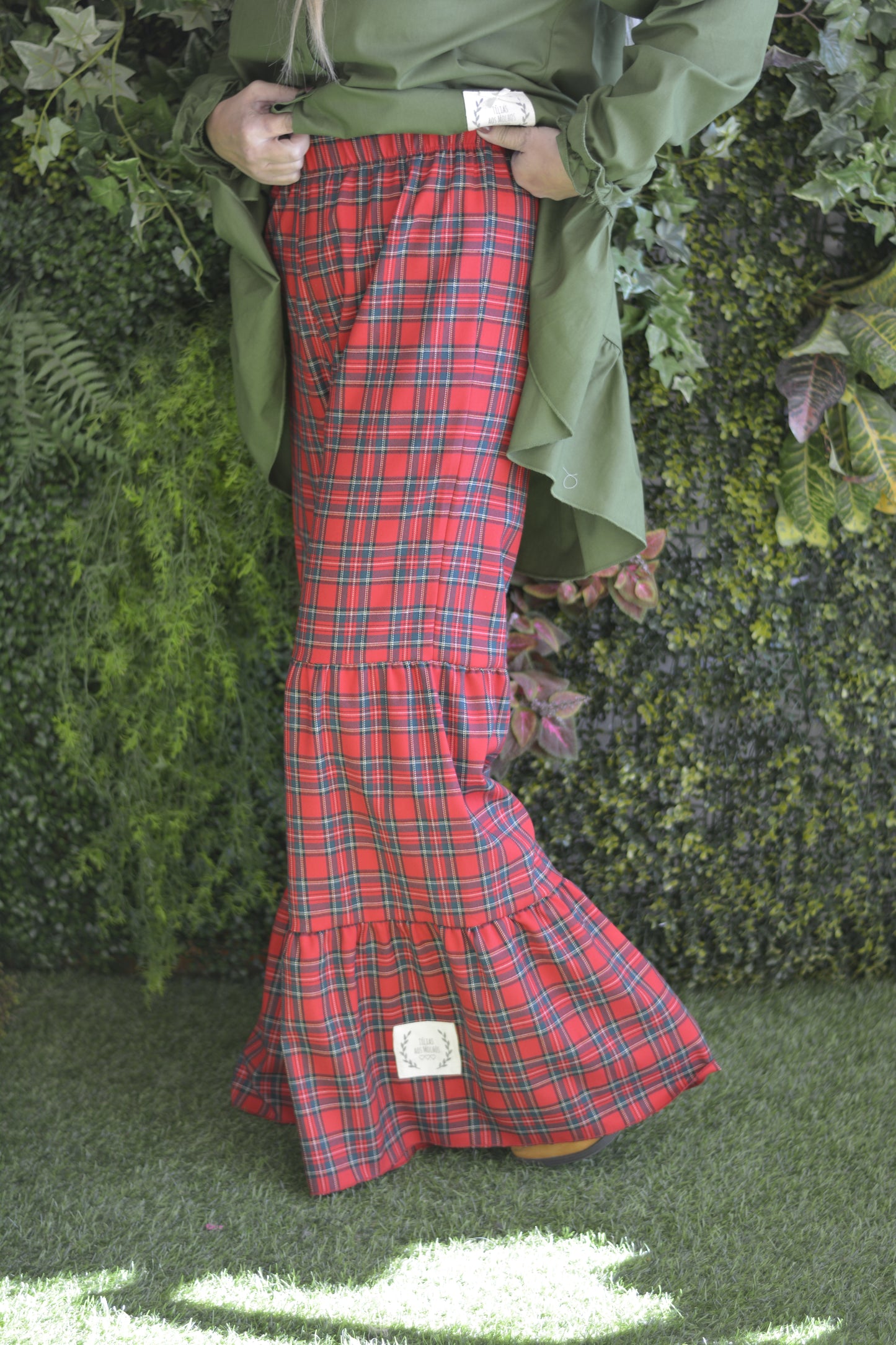 Pantalonas Xadez Vermelho