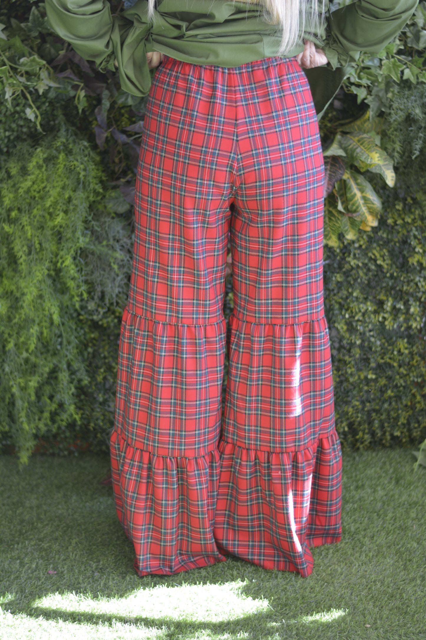 Pantalonas Xadez Vermelho