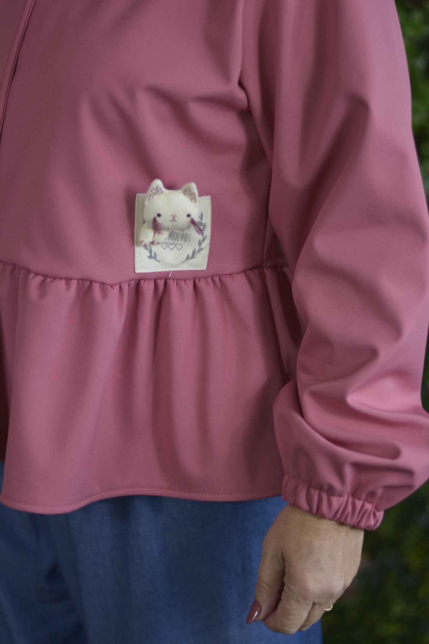 Casaco Rosa Pelo por dentro