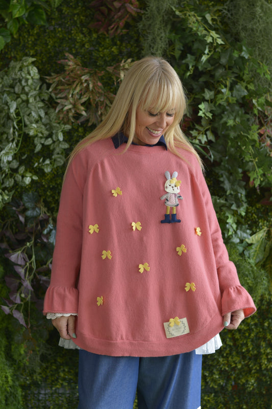 Camisola Rosa Coelho e Laços