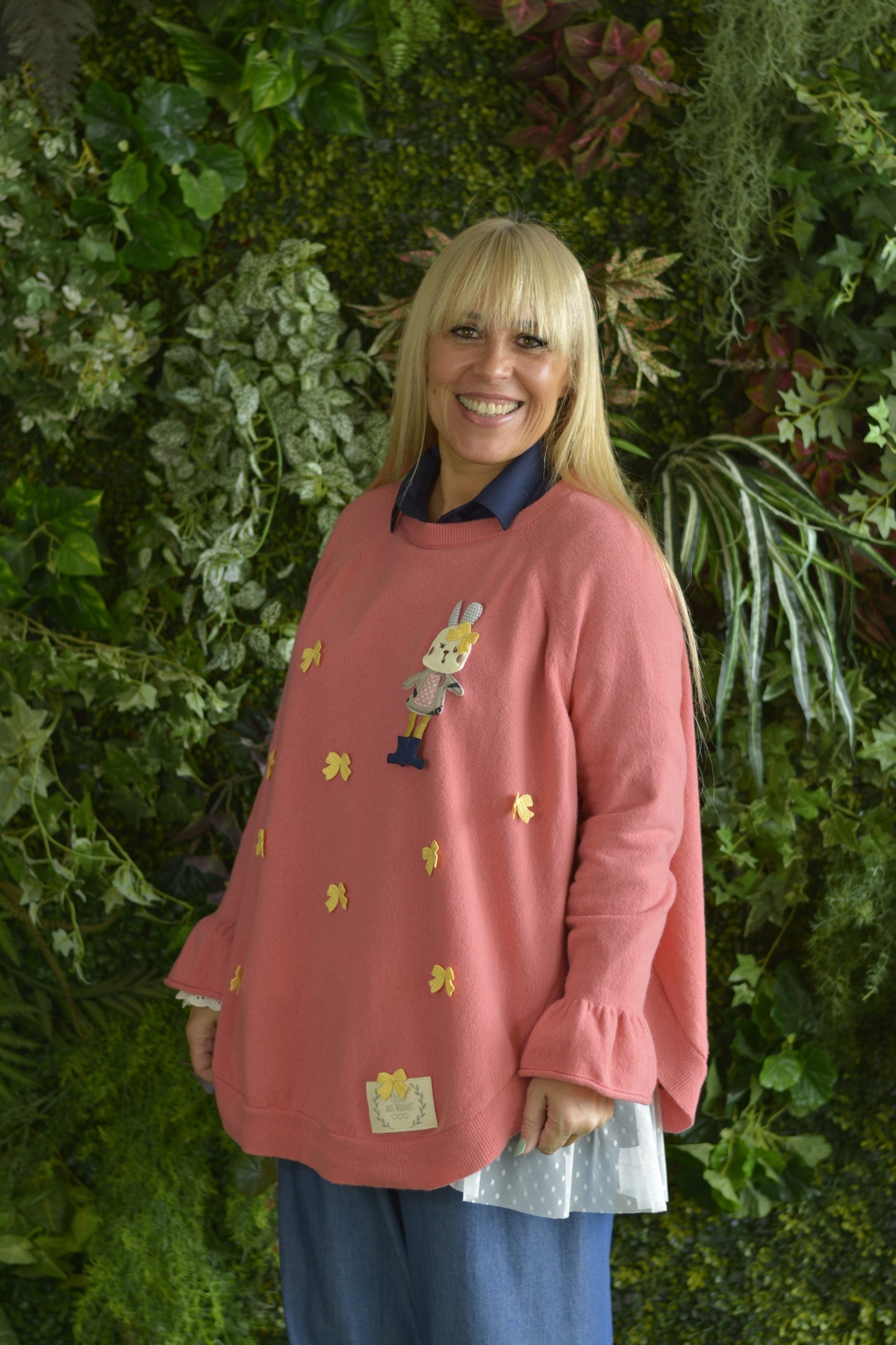 Camisola Rosa Coelho e Laços