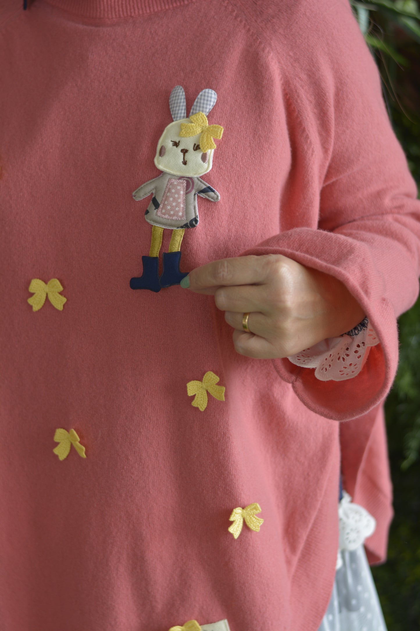 Camisola Rosa Coelho e Laços