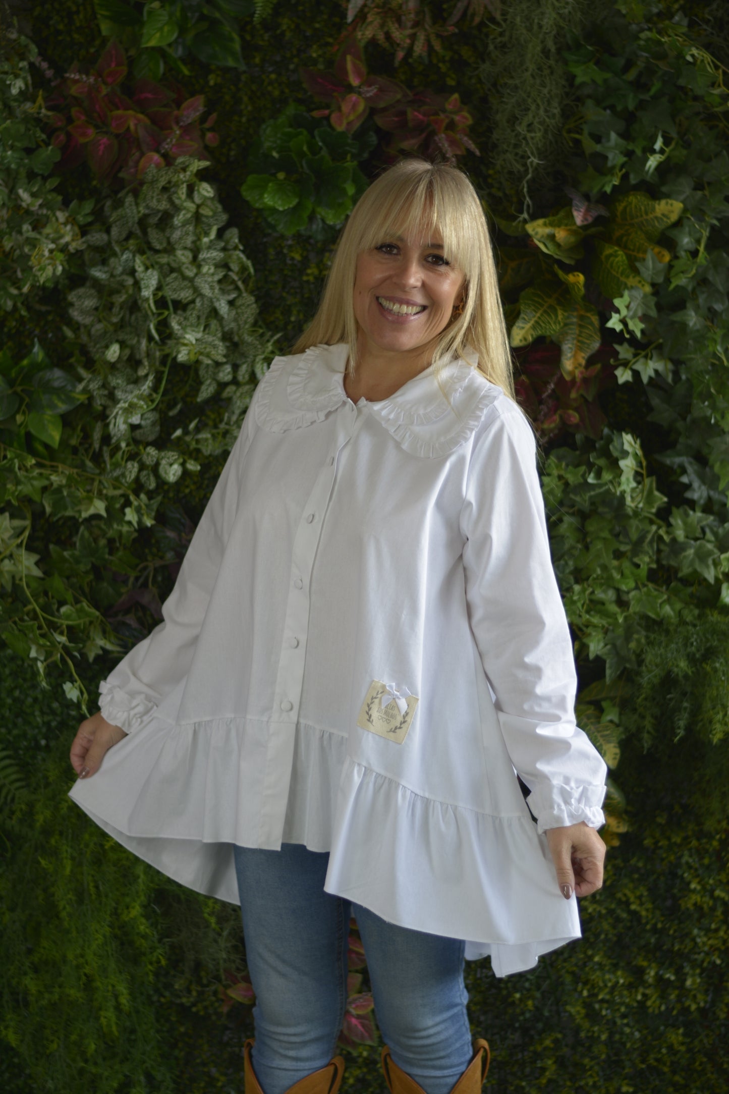 Túnica Branca Dupla Gola